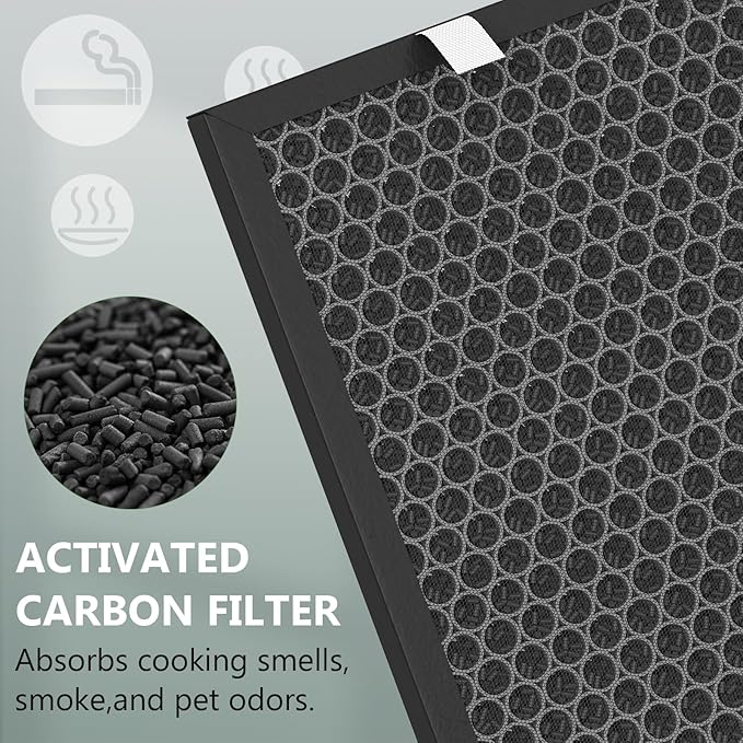 Air400 Replacement Filter for Bissell Air400, 2 H13 True HEPA and 1 Activated Carbon Pack with 8 Pre-Filter, Compared to Part #2521,2520,3365