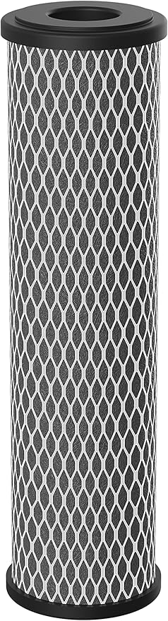 Pentair Pentek C1 Carbon Water Filter, 10-Inch, Under Sink Dual Purpose Powdered Activated Carbon-Impregnated Cellulose Replacement Cartridge, 10" x 2.5", 5 Micron, Black