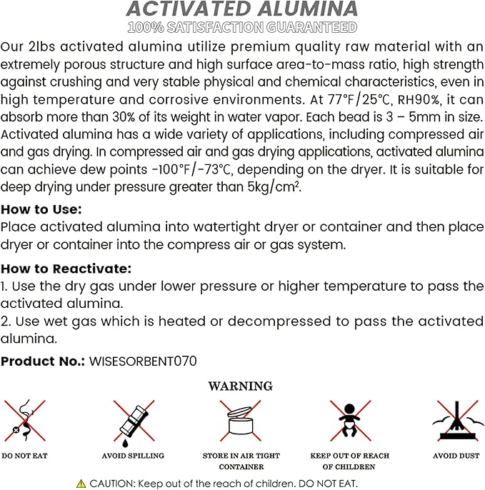 6 LBS Activated Alumina, Alumina Desiccant Great for Filament Drying, Reusable Dessicant Dehumidifiers Desiccant Moisture Absorber Prevent Wet Filament