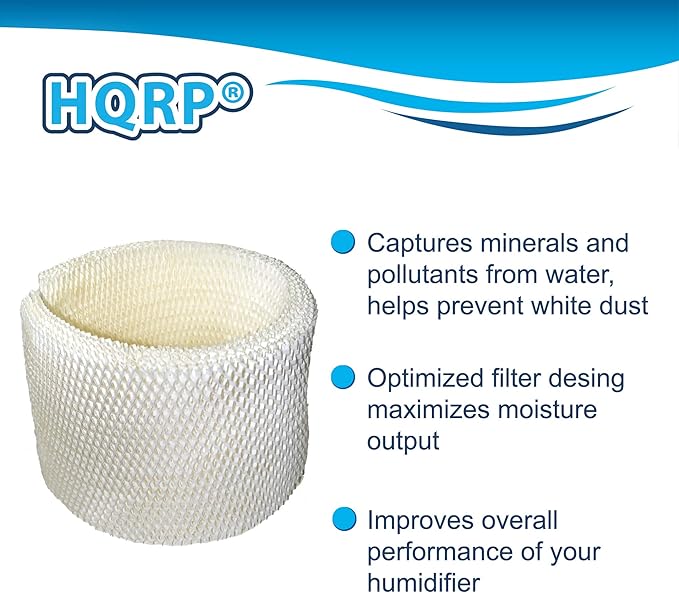 HQRP 2-Pack MAF2 Humidifier Wick Filter for Kenmore Sears EF2, 15508, 03215508000, 32.15508, 42.15508, 32-15508, 42-15508; 15408, 154080, 17006, 29706, 29988, 29880C Humidifiers