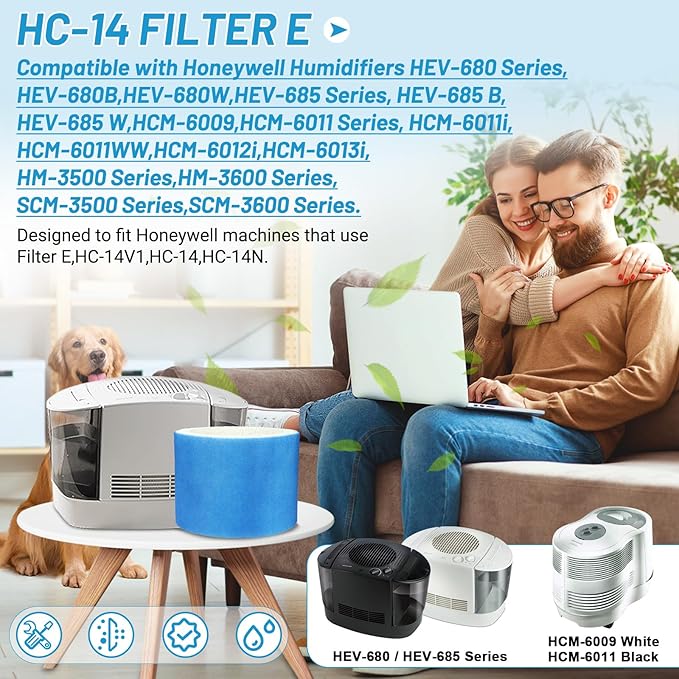 Lemige 3 Pack Upgraded HC14 Filter E Compatible with HC-14 Series HC-14V1 HC-14 HC-14N, Models HCM-6009 HCM-6011 HEV680 HEV685 Series