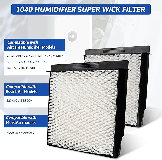 1040 Super Wick Humidifier Filter Replacement for Essick Air AIRCARE Humidifiers Filter B40 B40-C 3D6 100 5D6 700 7D6 100 D46 720 CM330AWHT CM330ABLK CM330DWHT CM330DBLK - 4 Pack