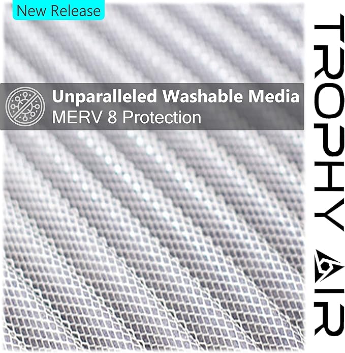 12x12x1 | Trophy Air | Merv 8 | Washable Furnace Filter | Lifetime HVAC & Furnace Air Filter | Washable Electrostatic | High Dust Holding Capacity | Premium Quality Aluminum