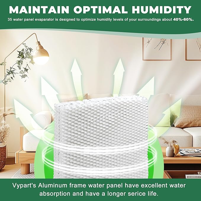 35 Water Panel Humidifier Filter Replacement for Apr Ilaire 600/700 Series β Reinforced Aluminum Mesh,Compatible with 300/350/560/760A β Model #35 Evaporator Pad for Whole House Humidifiers