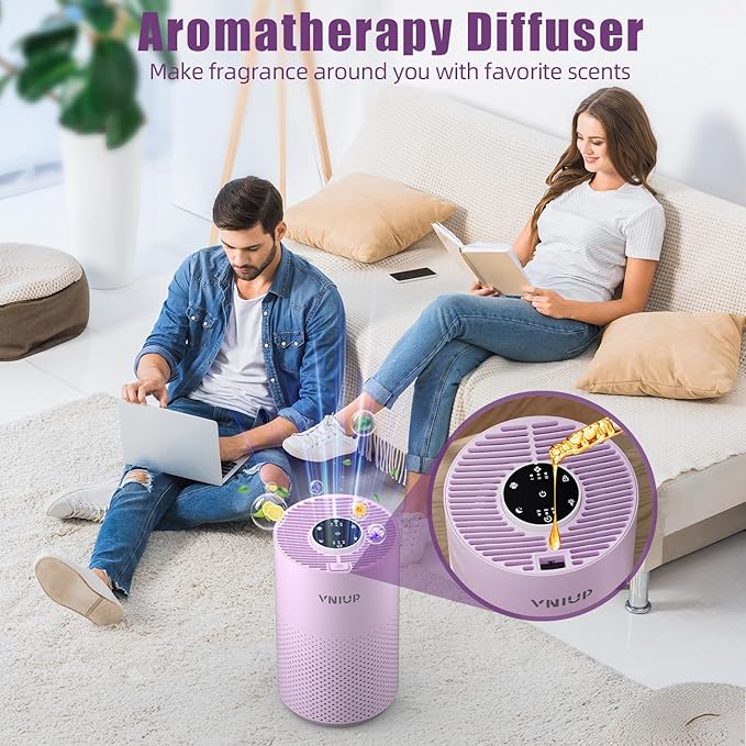 πππ°ππ¬π Air Purifiers for Home Bedroom up to 800 ftΒ², VNIUP H14 HEPA Room Air Purifiers for Bedroom with Fragrance Function, with Sleep Mode Air Cleaner for Pet Dander Odor Dust Smoke ZQA-4000C