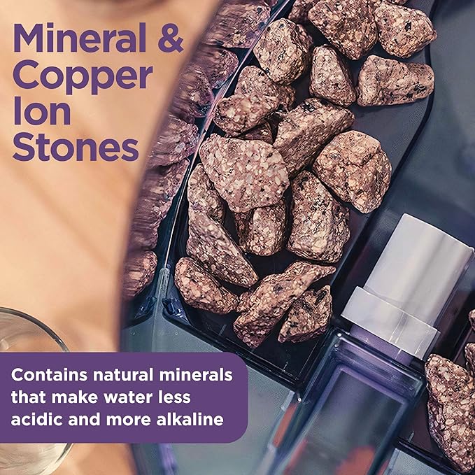 Copper Ion Mineral Stones Replacement 13564 for Nikken Aqua Pour Gravity Water Filter System 1360, Helps Remineralize Water for Pimag Alkaline Dispenser, Drinking Filter for Countertop (Formerly 1386)