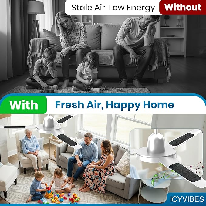 Premium Ceiling Fan Filters for Blades โ 10 Pcs Activated Carbon Air Purifier Pads โ Unscented Washable, Reusable, Coconut Shell Charcoal Dust Catcher Covers for Home Lighting, Colorfill Fan Extractor
