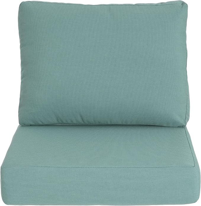 GDFStudio Outdoor Club Chair Cushion Set,5" Thick Water-Repellent Seat & Back Cushions,UV-Resistant Fabric,All-Weather Comfort Pads for Patio,Deck,Garden,Backyard Seating,Teal