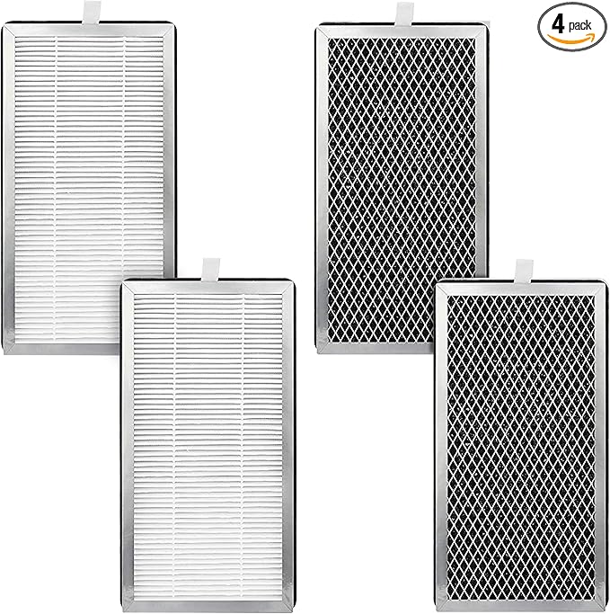 Fette Filter - Premium True Hepa H13 Replacement Filter Compatible with Medify MA-15 Air Purifer with 3 Stage System with Pre-filter, True HEPA H13, and Activated Carbon Pack of 4
