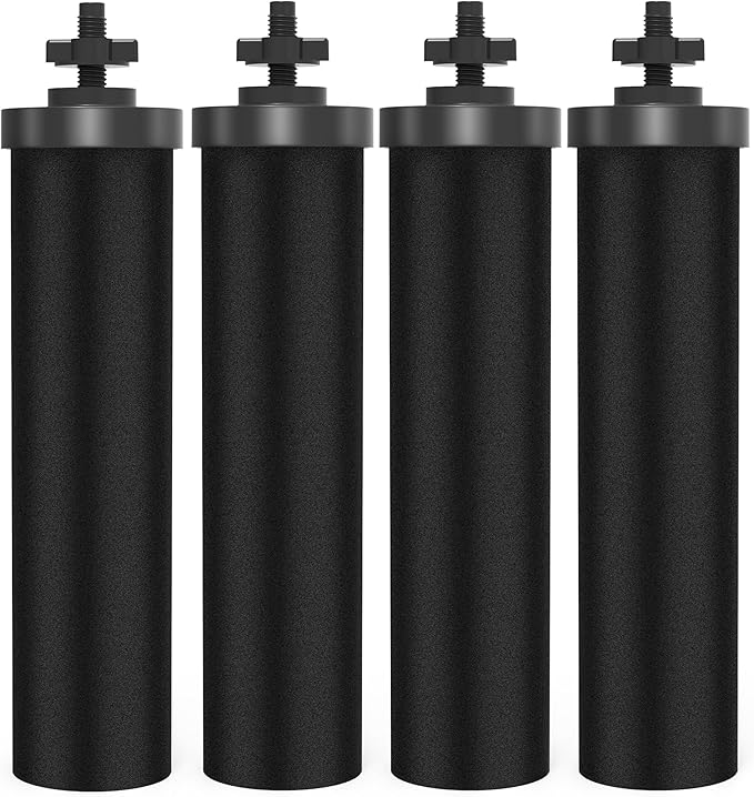 NSF/ANSI 42&372 Certified Water Filter,Gravity Water Filter Replacement for Berkey® BB9-2® Black Purification Elements and Berkey® Gravity Filter System, 4 Pack