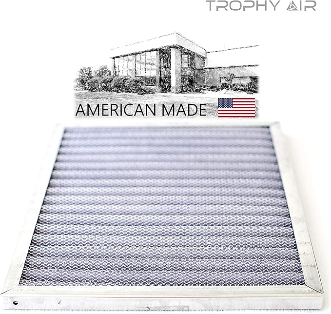 12x12x1 | Trophy Air | Merv 8 | Washable Furnace Filter | Lifetime HVAC & Furnace Air Filter | Washable Electrostatic | High Dust Holding Capacity | Premium Quality Aluminum