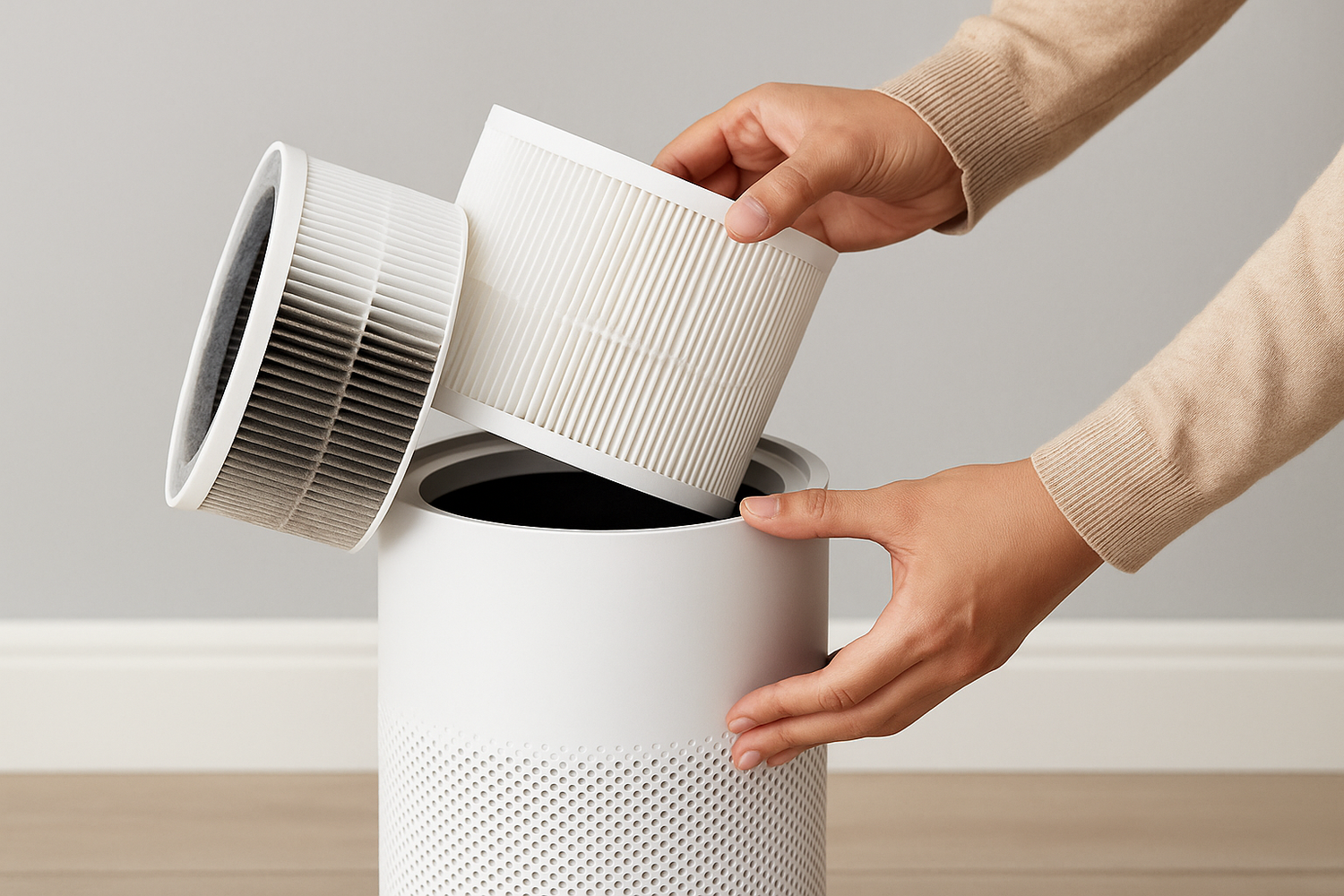 Detailed HEPA filter replacement parts