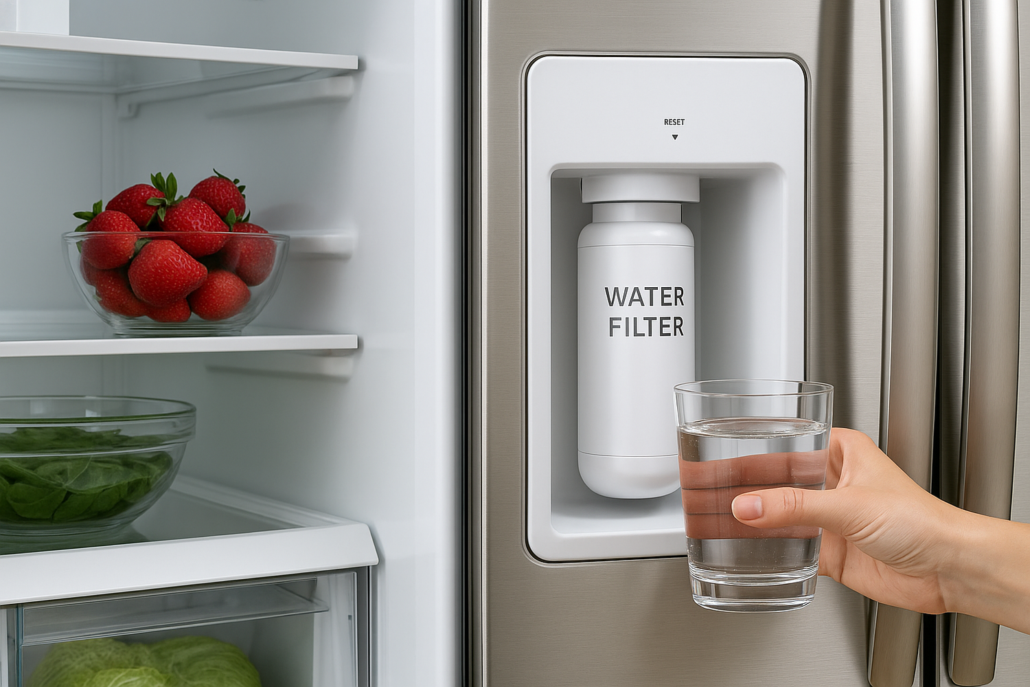 Refrigerator water filter close-up
