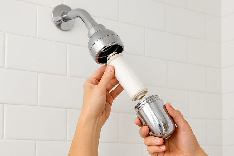 Replacement filter for shower close-up