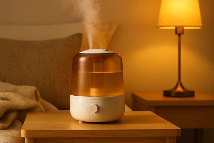 Warm light with mist humidifier