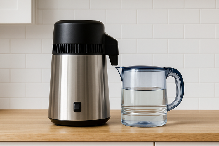 Water distiller in modern kitchen