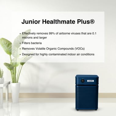 Austin Air HealthMate Plus Junior Air Purifier, White - Advanced 4- Stage Filtration Air Purifiers For Home with Activated Carbon & Zeolite - Ideal as Air Purifiers for Bedroom, Model A250
