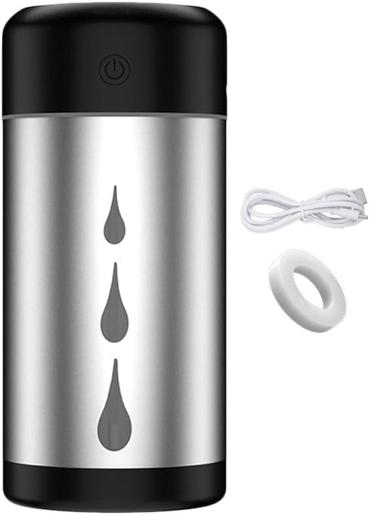 Desk Cool Mist Humidifiers, Portable Car Humidifier Diffuser with Star Night Light, Mini Humidifier Essential Oil for Car Office Desktop Bedroom (Silver)