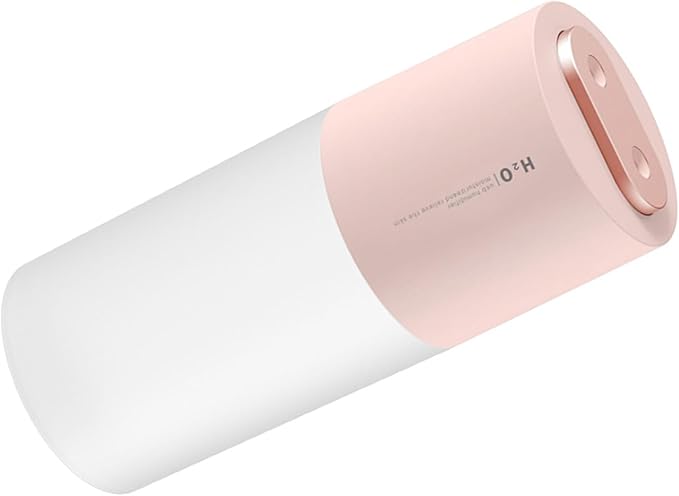Mini Humidifier Portable USB Humidifier Double Spray Small Mist Humidifiers Desktop Humidifier for Car, Office, Indoor, Bedroom, Travel (Pink)