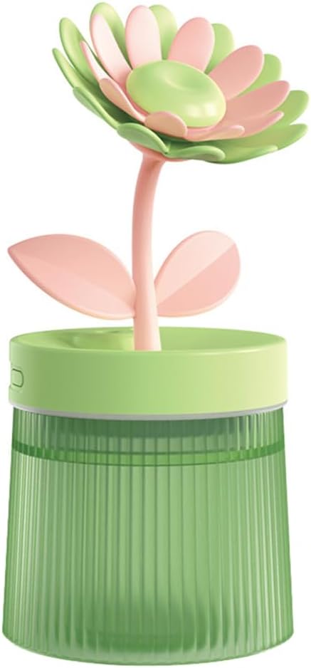 DONGKER Mini Humidifier,260ml 2 Mist Modes Cute Flower Desktop Humidifiers with Colorful Lights for Bedroom Home Office Indoor Car Travel