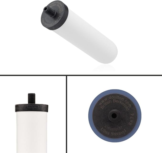 British Berkefeld Doulton Water Element Candle Compatible with Berkey Water Filter Replacement for BB9-2 Gravity Water Filter System 1- Single