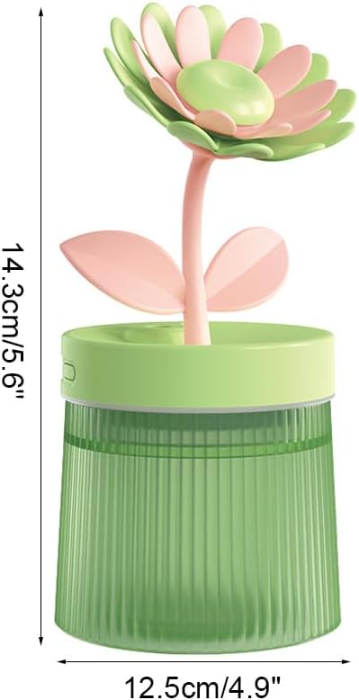 DONGKER Mini Humidifier,260ml 2 Mist Modes Cute Flower Desktop Humidifiers with Colorful Lights for Bedroom Home Office Indoor Car Travel