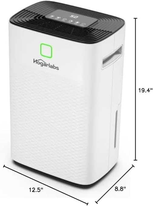 50 Pint Smart Dehumidifiers for Home and Basements, with 3 Working Modes, Overflow Protection, and Auto Shut off Restart. Ultra Silent Dehumidifier with Drain Hose and Digital Control Panel.