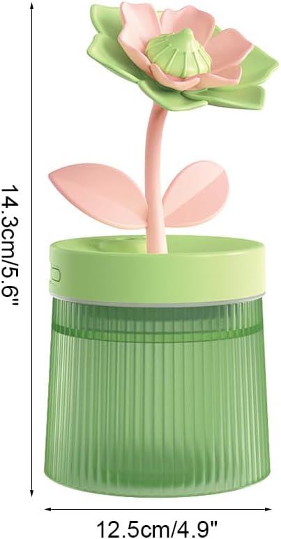 DONGKER Mini Humidifier,260ml 2 Mist Modes Cute Flower Desktop Humidifiers with Colorful Lights for Bedroom Home Office Indoor Car Travel