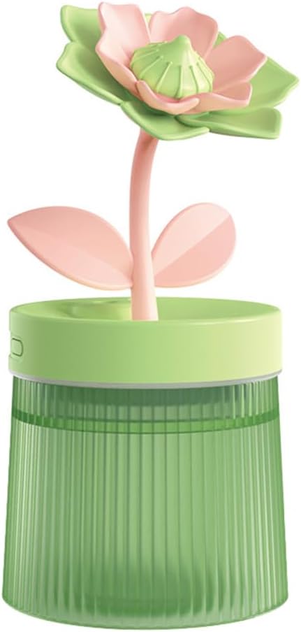 DONGKER Mini Humidifier,260ml 2 Mist Modes Cute Flower Desktop Humidifiers with Colorful Lights for Bedroom Home Office Indoor Car Travel