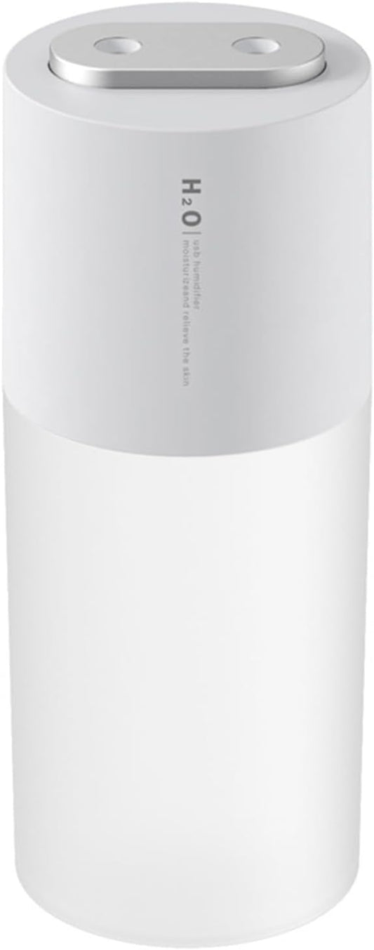 Mini Humidifier Portable USB Humidifier Double Spray Small Mist Humidifiers Desktop Humidifier for Car, Office, Indoor, Bedroom, Travel (White)