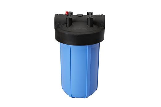Pentair OMNIFilter Whole Home 10" Heavy-Duty Big Blue Water Filtration System with Pressure Relief, Black/Blue