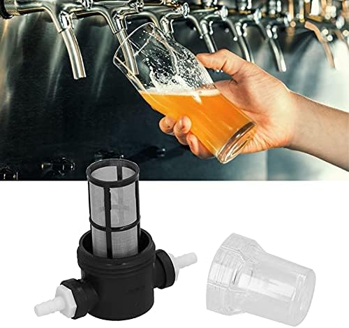 Beer Filter with 2 Barbs, Home Brewing 100 Mesh Water and Beer Filtering Beer Inline Filter Strainer Mesh Filter