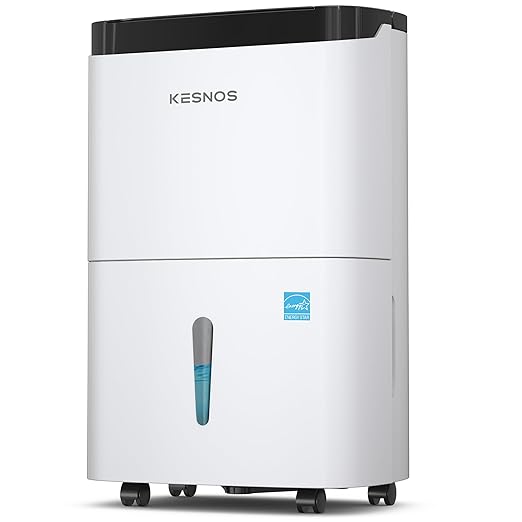 Kesnos 150 Pints 2025 Energy Star Dehumidifier with Pump for Space Up to 7000 Sq. Ft - Dehumidifier for Basement with Drain Hose, 1.85 Gal Water Tank, Handle, Self-Drying, Idear for Home, Office