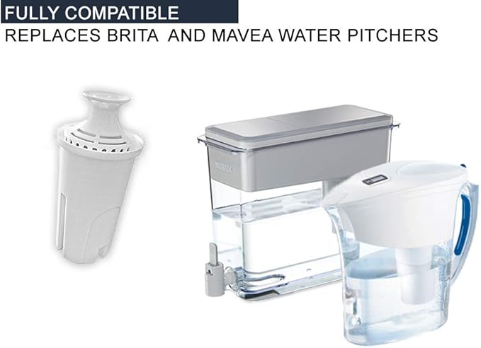 GoldTone Brand Charcoal Water Filters fits Brita and Mavea Water Pitchers. Replaces your Brita Charcoal Water Filter and Replacement Brita Water Filter (3 PACK)