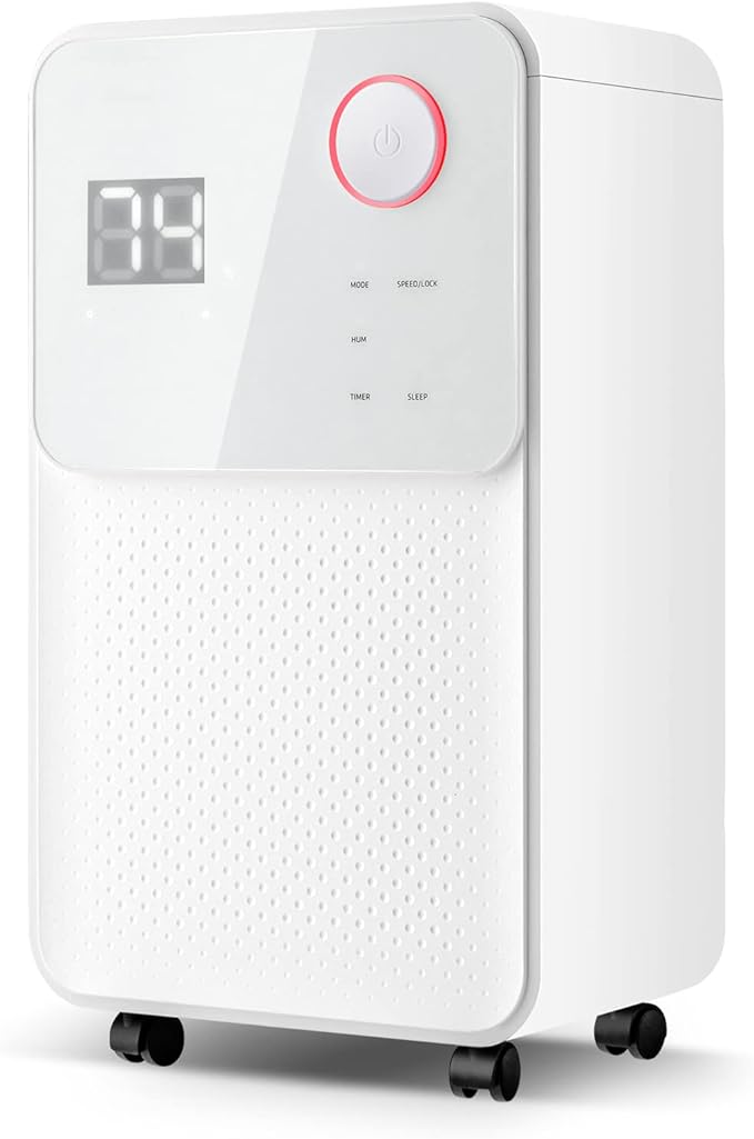 ARLIME 32 Pints Dehumidifier, 2000 Sq.ft Dehumidifiers for Basement & Home, 0.5G Water Tank, Quiet Dehumidifier w/ 3 Modes & 2 Fan Speeds, 24H Timer, Child Lock, Universal Wheels & 43" Drain Hose