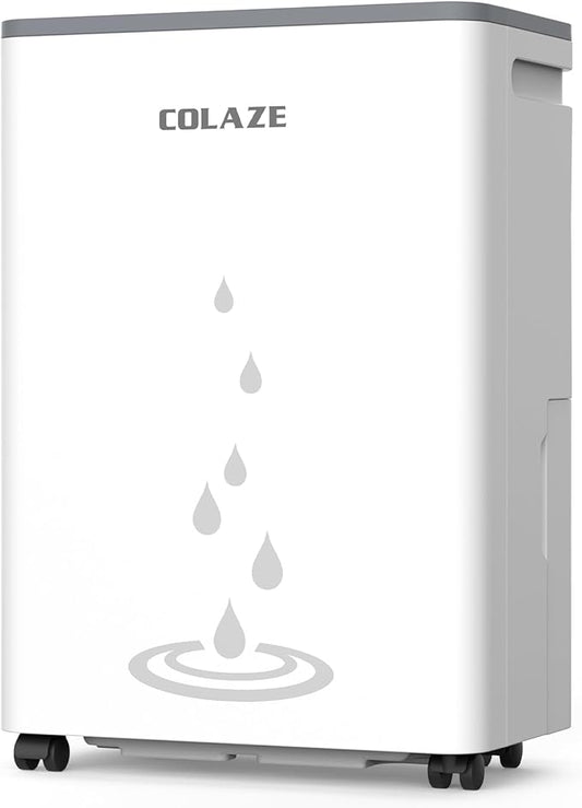 COLAZE 50 Pint Dehumidifier, Dehumidifier for Basement with Drain Hose, Dehumidifiers for Home up to 4,500 Sq. Ft, Ideal for Bedroom, Bathroom & Large Rooms, Smart Control, 24H-Timer & Auto Defrost