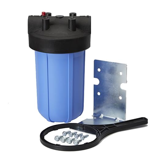 Pentair OMNIFilter Whole Home 10" Heavy-Duty Big Blue Water Filtration System with Pressure Relief, Black/Blue