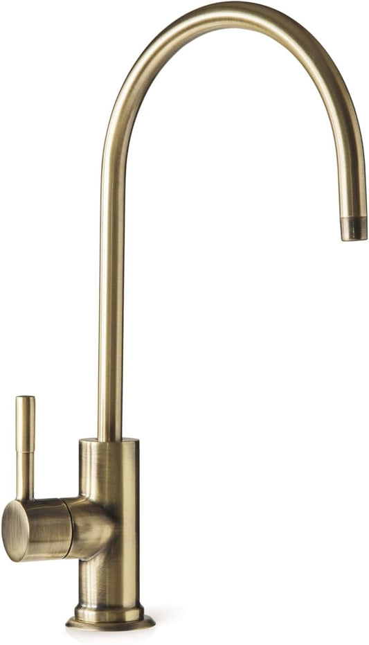 iSpring GA1-AB Heavy-Duty Contemporary Non-Air Gap RO Faucet – Premium Lead-Free Design for RO Filtration Systems & Bar Sinks, Antique Brass