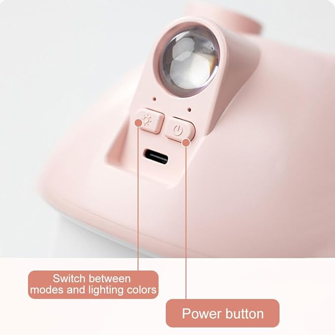 Cute Mushroom House Humidifier, Quiet Air Humidifier Rechargeable Aroma Diffuser Humidifiers with Night Light for Home Bedroom Office Car