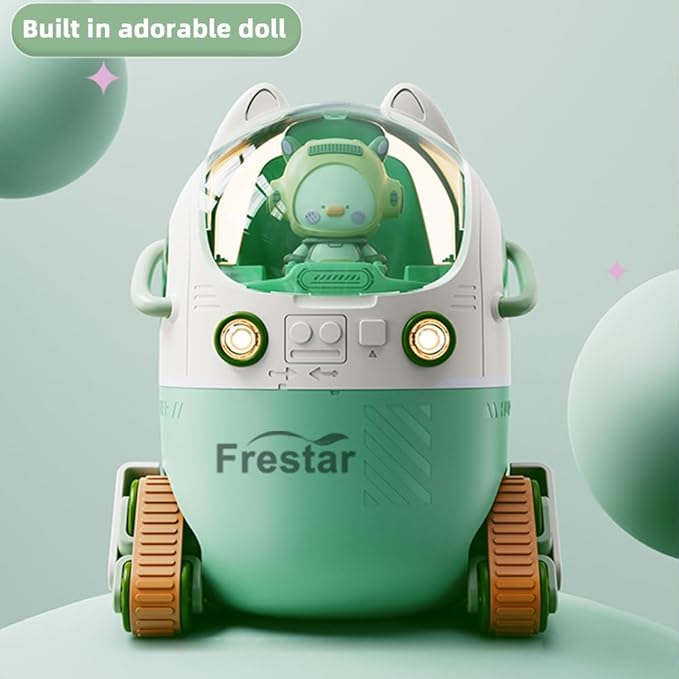 Mini USB Humidifier 220ml with LED Night Light, Small Cute Humidifier Bulit in Adorable Doll for Kids, Plant, Bedroom, Office, Desk, Babies Room, No Battery(Green-Huhu)