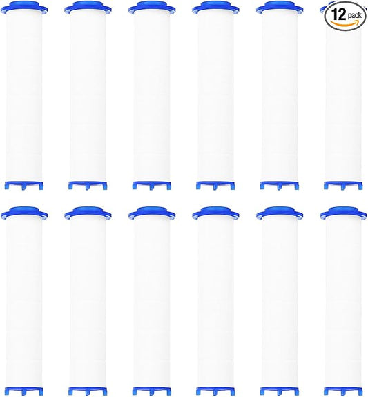uxcell 12 Pcs Shower Head Filter 3.7 Inch PP Cotton Filter Cartridge Replacement High-Pressure Handheld Fan Shower Jet Sets