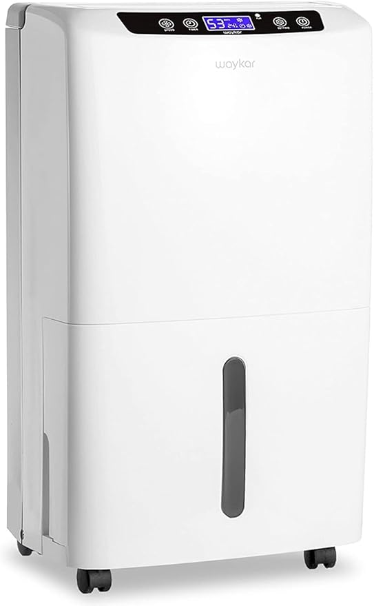 Waykar 2000 Sq. Ft Dehumidifier for Basement, Smart Compressor 34 Pints Dehumidifiers for home with Drain Hose and Water Tank.