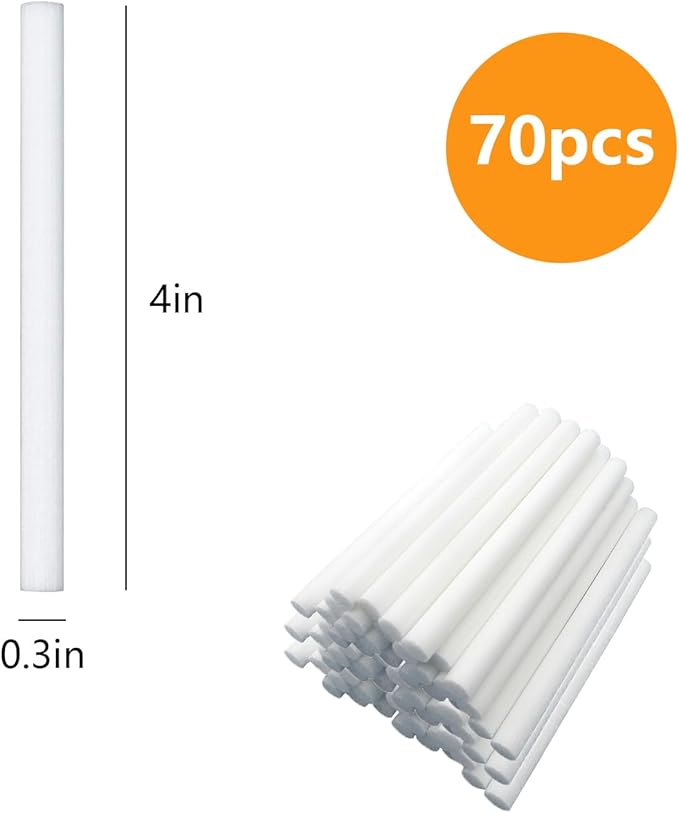 70-Pack Cotton Filter Sticks for Humidifiers – Replacement Wicks for Portable Mini Diffusers, Compatible with Small Models for Home & Travel Use ASIN: B0FG7YRK55