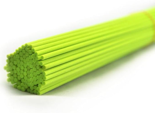 100 Pieces Fiber Reed Diffuser Replacement Refill Sticks (12" x 3mm, Fluorescent Green)