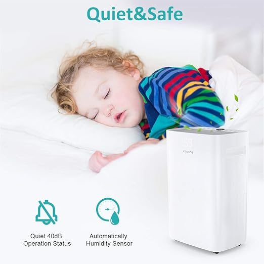Kesnos 4,500 Sq. Ft. Energy Star Dehumidifier for Home, 52 Pint Dehumidifier with Drain Hose for Basement, Bedroom, Bathroom, Room, Featuring Front Display, 24H Timer and Auto Defrost Function