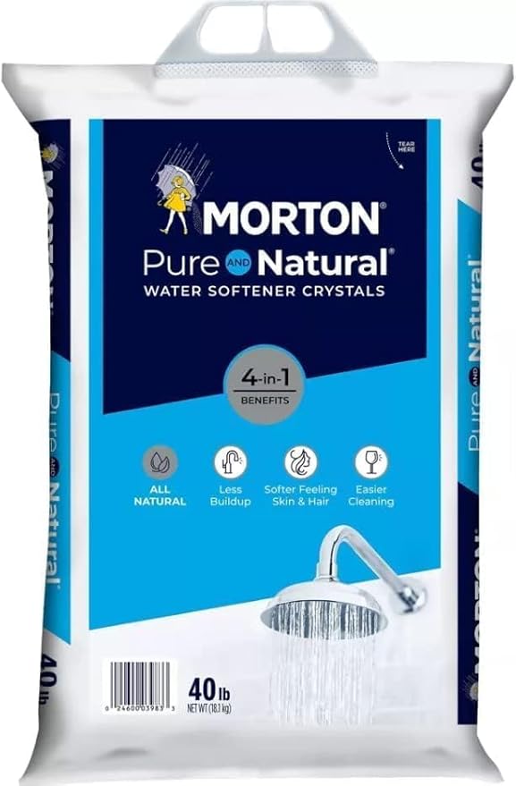(6 PK) Morton Water Softener Salt Crystals, Pure and Natural 4 in 1, 40 pounds