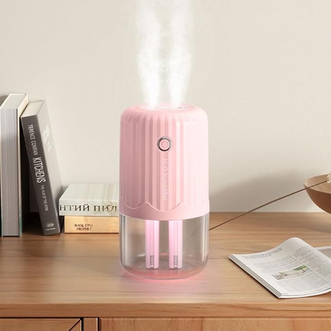 Small Humidifier,400ml Bedroom Night Lights Humidifiers Silent Operation with Colorful Night Light & Silicone Sealing Ring for Car Travel Office Bedroom