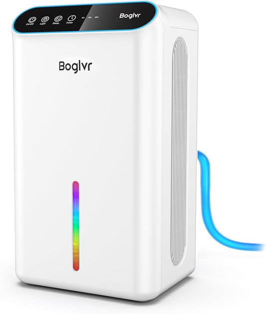 Dehumidifiers, Dehumidifier for Home (85 OZ, 800 sq.ft) Quiet Small Dehumidifier for Bedroom Bathroom Basement with Drain Hose, 3 Gear Timer, Sleep Mode, Auto Shut Off, 7 Color Ambient Light