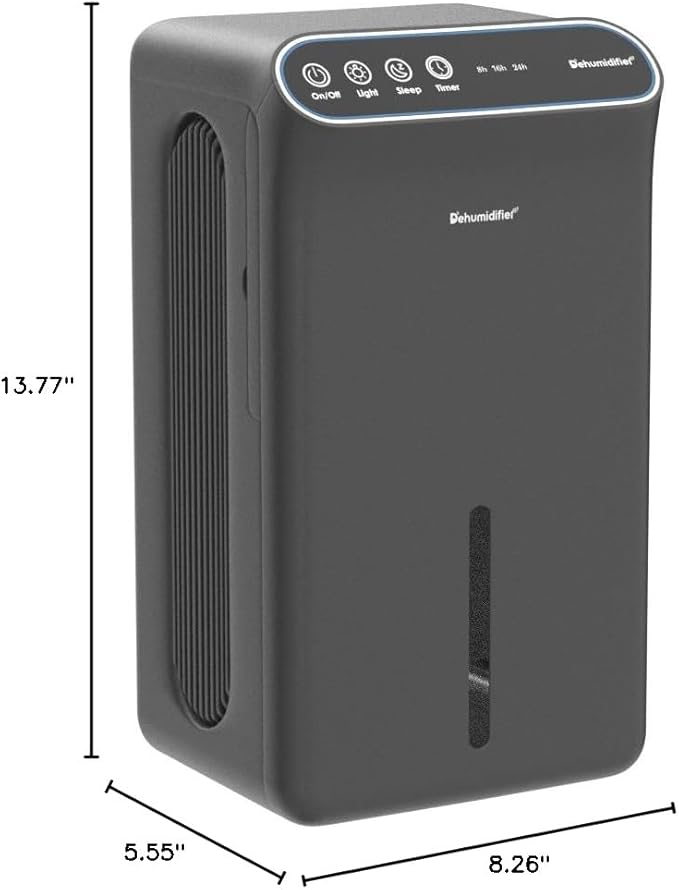 Dehumidifiers for Home, Up to 800 Sq.ft, 86oz Water Tank, Dehumidifiers for Bedroom with Essential Oil Diffuser, 7 Color LED Light, 24H Timer, Auto Shut-off, Ideal for Bathroom Basement Closet RV