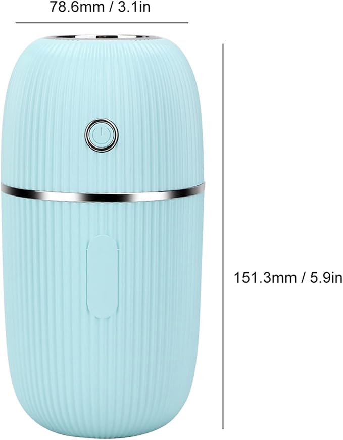 Portable Mini Humidifier, Air Diffuser Mist Humidifier for Home, Living Room, Kidsroom, Bedroom, Office & Car (Blue)
